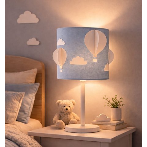 Abajur Infantil Balão Nuvem 3d Luminária Quarto Bebê Tom Luz