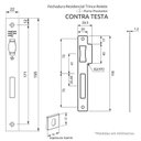 Ver imagem 4 de Kit Fechaduras Rolete Tetra Chave 841r06kit3pf 55mm Roseta Quadrada Preto Fosco Zamac 3f