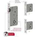 Ver imagem 2 de Kit Fechaduras Rolete Tetra Chave 841r06kit3pf 55mm Roseta Quadrada Preto Fosco Zamac 3f