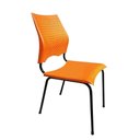 Ver imagem 5 de Kit 4 Cadeiras Fixa Metal Versat Plastica para Escritório Escolas Recepção Laranja