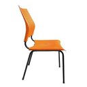 Ver imagem 4 de Kit 4 Cadeiras Fixa Metal Versat Plastica para Escritório Escolas Recepção Laranja