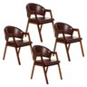 Kit 4 Cadeiras Sala de Jantar Premium com Braço Madeira Maciça Movellu Home - 2