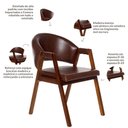 Ver imagem 4 de Kit 4 Cadeiras Sala de Jantar Premium com Braço Madeira Maciça Movellu Home