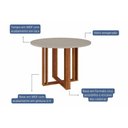 Ver imagem 3 de Conjunto: Mesa de Cozinha Flora Tampo Madeirado C/ Vidro 109cm e 4 Cadeiras Paola Nature/off White