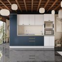 Ver imagem 1 de Cozinha Modulada Celeste Kappesberg 100% Mdf Branco/azul 7 Peças