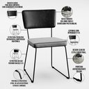 Ver imagem 6 de Mesa Capri 160cm Off White Com 6 Cadeiras Allana B05 Couríssimo Preto Linho Cinza - Lyam Decor