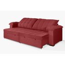Ver imagem 2 de Sofá Retrátil e Reclinável 2,30m Canadá Estilo Estofados - Suede Veludo Cor "vermelho"