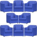 Ver imagem 1 de Kit 8 Poltronas Mila Corino Cores Pé de Plástico Cromado - Azul-royal Corino