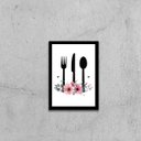 Ver imagem 1 de Quadro Utensílios de Cozinha 2 24x18cm - com vidro:Madeira preta