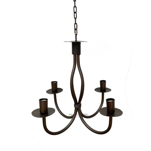 Lustre Luminária Pendente Teto Ferro Para 4 Lâmpadas ouro velho MINAS ARTE PRÓPRIA lustre 4b ouro ve