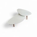 Ver imagem 2 de Kit 2 Mesas de Centro Orgânicas Pés Palito em Madeira Branco