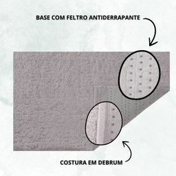 Tapete Oasis 100% Antiderrapante 1,50x2,00 Macio Cinza-oasis - 5