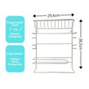 Ver imagem 5 de Suporte Porta Rolos Papel Toalha e 5 Potes Herméticos Para Tempero Vidro Tampa Bambu 90ml - Mundial 