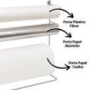 Ver imagem 3 de Suporte Porta Rolos Papel Toalha e 5 Potes Herméticos Para Tempero Vidro Tampa Bambu 90ml - Mundial 