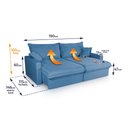 Ver imagem 2 de Sofá Cama Lume sem Caixa 1,90m Linho Azul - King House