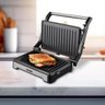 Sanduicheira e Mini Grill Hq 180º 1000w Antiaderente Inox Hq-sg002 220v - 2