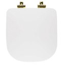 Ver imagem 6 de Assento Poliester Soft Close Antimicrobiano Polo Branco para vaso Deca com Ferragem Dourada