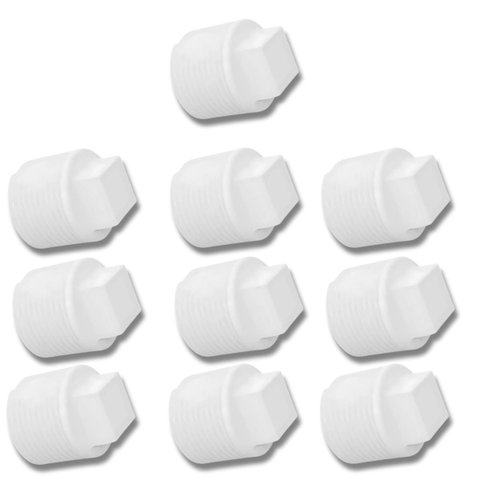 Plug Tampão 1/2" Polegada Roscável em Pvc Branco | Utilimix | 10 Un