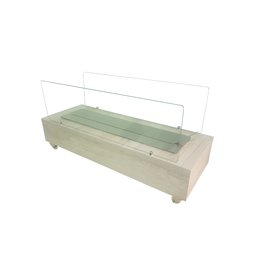 Lareira Ecológica Ol 800 80 Cm Inox Completa Etanol Álcool Amadeirado Claro Mezzo Bianco - 3