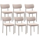 Ver imagem 1 de Kit 06 Cadeiras Estofadas para Sala de Jantar Melina Base Arena L02 Suede Bege - Lyam Decor