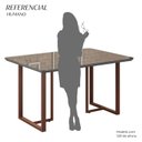Ver imagem 4 de Mesa para Sala de Jantar Retangular 120x90cm MDF com Vidro Lunna Cinza Marrom/Grafite