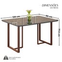 Ver imagem 3 de Mesa para Sala de Jantar Retangular 120x90cm Mdf com Vidro Lunna