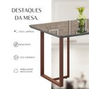 Ver mais imagens de Mesa para Sala de Jantar Retangular 120x90cm MDF com Vidro Lunna Cinza Marrom/Grafite