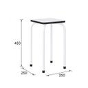 Ver imagem 4 de Conjunto de Cozinha Mesa Dobrável Asti 100 e 4 Banquetas Quadradas Branco