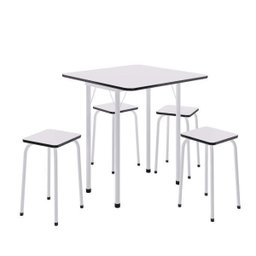 Conjunto de Cozinha Mesa Dobrável Asti 100 e 4 Banquetas Quadradas  - 2