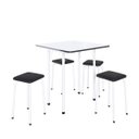 Ver imagem 2 de Conjunto Mesa Dobrável 4 Lugares Asti Branco/Preto