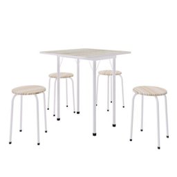 Conjunto de Cozinha Mesa Dobrável Asti 100 Narita e 4 Banquetas Redondas - 2 Conjunto de Cozinha Mesa Dobrável Asti 100 Narita e 4 Banquetas Redondas - 2