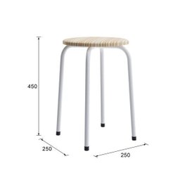 Conjunto de Cozinha Mesa Dobrável Asti 100 Narita e 4 Banquetas Redondas Bege - 3 Conjunto de Cozinha Mesa Dobrável Asti 100 Narita e 4 Banquetas Redondas Bege - 3