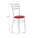 Ver imagem 4 de Conjunto Sala de Jantar Mesa Veneza Tampo MDP 960 e 4 Cadeiras Tubulares 950 Branco/Vermelho