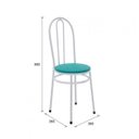 Ver imagem 4 de Conjunto Sala de Jantar Mesa Tampo MDP Veneza 960 e 4 Cadeiras Tubulares 900 Branco/Verde Turquesa