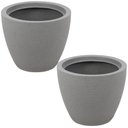 Ver imagem 1 de Kit 2 Vasos de Plástico para Flores Folhagens Granito Pedra Asteca Tramontina Jardim Varanda