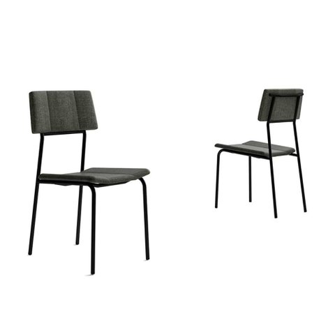 Cadeira de Cozinha Lou 1742 Aço Kit 2 Uni Preto/grafite - Carraro