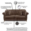 Ver imagem 6 de Kit Poltrona e Sofá Living 2 Lugares 1,80m Vênus Veludo Marrom Pés Castanho - Pallazio