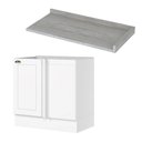 Ver imagem 5 de Balcão Canto Reto 1 Porta Americana Henn com Tampo Mdf Americana Henn 94 Cm