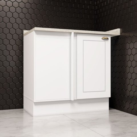 Balcão Canto Reto 1 Porta Americana Henn com Tampo Mdf Americana Henn 94 Cm