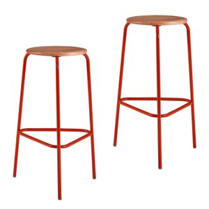 Kit 2 Banquetas para Cozinha com Base de Aço Cumbuca