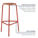 Ver imagem 7 de Kit 2 Banquetas para Cozinha com Base de Aço Cumbuca Vermelho/Marrome