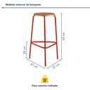Ver imagem 3 de Kit 2 Banquetas para Cozinha com Base de Aço Cumbuca Vermelho/Marrome