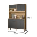 Ver imagem 2 de Cozinha Compacta Erva Doce 120cm Freijó Chumbo Nicioli