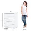 Ver imagem 2 de Cômoda Quarto Infantil 5 Gavetas - Bala de Menta - Branco