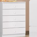Ver imagem 5 de Cômoda Quarto Infantil 5 Gavetas - Bala de Menta - Branco