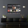 Barzinho Adega Sala Bar Porta Taças Decoração Parede Preto Fosco - 5