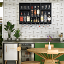 Ver imagem 2 de Barzinho Adega Sala Bar Porta Taças Decoração Parede Preto Fosco