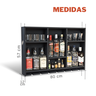 Barzinho Adega Sala Bar Porta Taças Decoração Parede Preto Fosco - 6