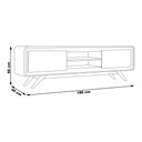 Ver imagem 2 de Rack Decorativo 2 Portas Pés de Madeira Maverick Nature/OffWhite - Gran Belo
