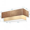 Ver imagem 4 de Plafon Duplo Retangular Vivare Md-3072 Cúpula em Tecido Bivolt Palha-bege 127/220v
